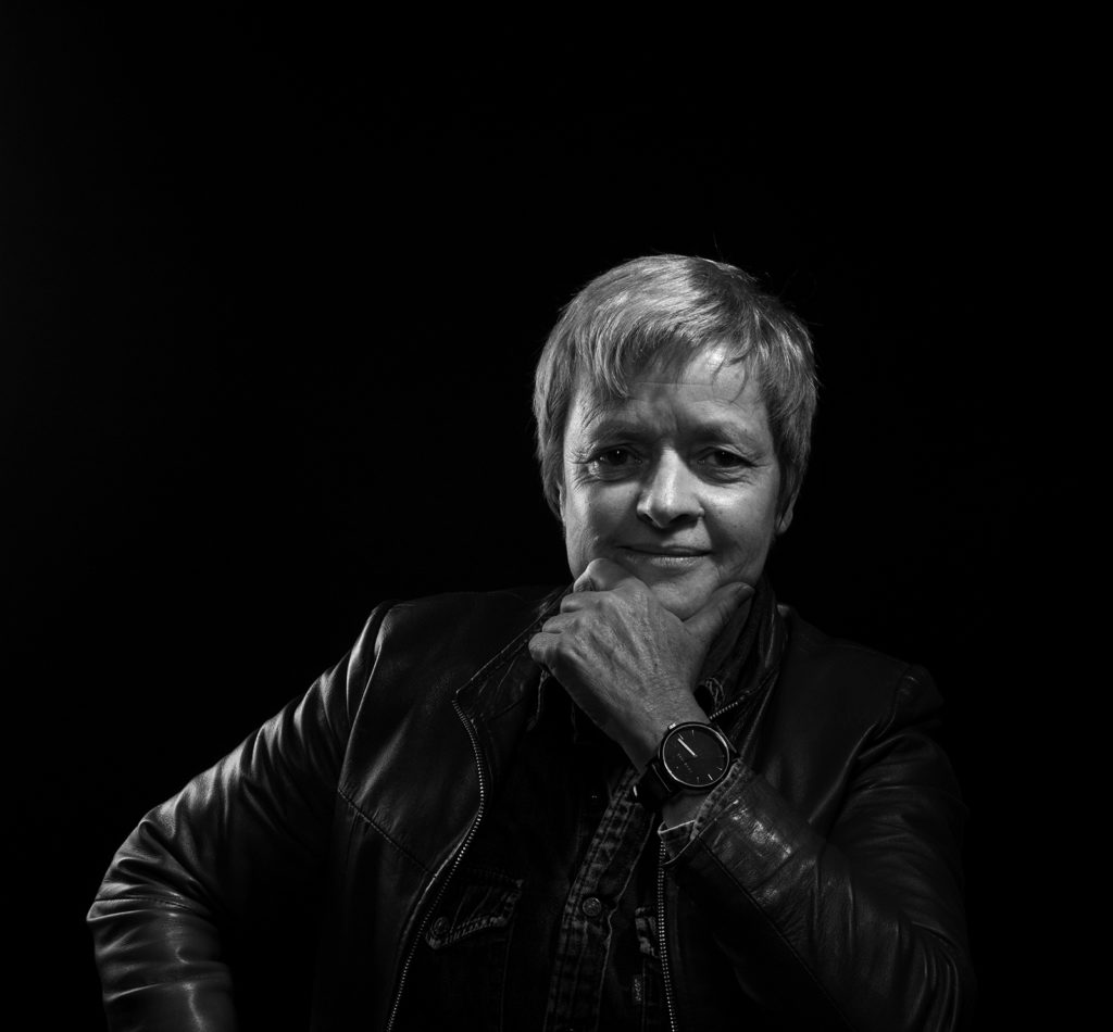 Person wearing a leather jacket