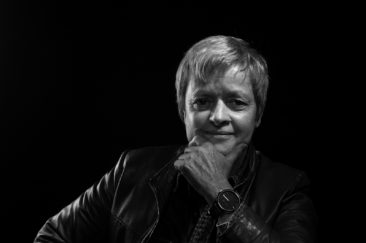 Person wearing a leather jacket